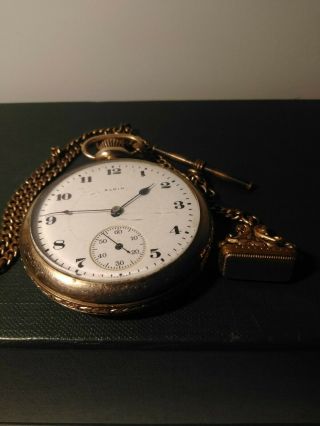 Vintage Elgin 17 Jewels Pocket Watch Not Running 7