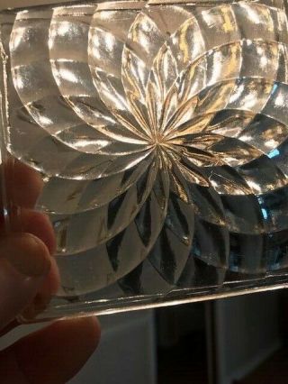 6 Vintage Luxfer Glass Tiles Pinwheel Pattern