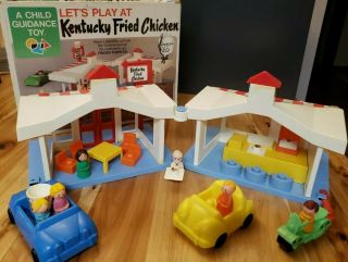 Vintage Kentucky Fried Chicken Kfc 600 Restaurant Playset & Box Child Guidance