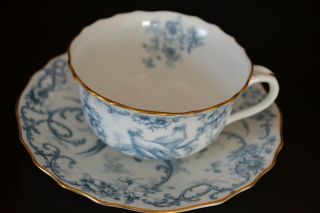 Royal Cauldon Bone China  Marlborough  Blue Cup And Saucer Set
