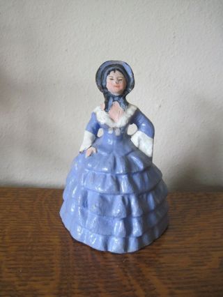 Antique Southern Bell Lady Victorian Cast Iron Doorstop 5 "