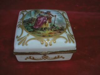 Vintage Handpainted French Porcelain Box