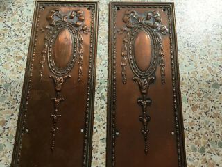 2 X Antique Copper Door Plates -