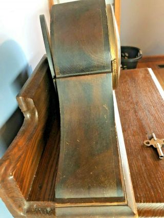 ANTIQUE GILBERT CHIME MANTLE CLOCK w/ WOOD INLAY VERY GOOD COND. 4