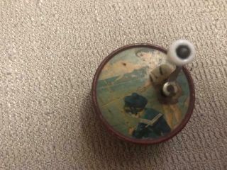 2 Vintage Manorville Round Music Boxes with Crank Handles 4
