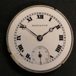 Vintage 6/0 Size Hamilton Pocket Watch Movement Grade 986 1918