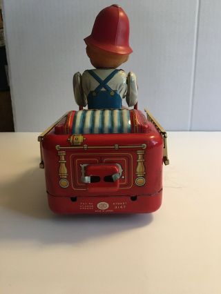 Vintage Fire Truck Battery Op.  Fire Chief 1960 ' s Tin Japanese Modern Toys 5