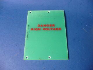 Nike Hercules Radar Danger High Voltate Plate,  Military 5 X 3 3/4 " Plastic