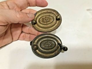 Antique Escutcheons Brass Oval Design/ Hempawhite Period/ Two Total