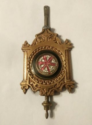 Antique Pressed Glass Pendulum Pinwheel Wall Clock Mantle Maybe En Welch 1800 