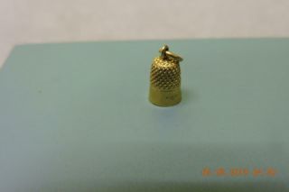 Antique 9ct Gold Sewing Thimble Tiny Charm Bracelet Charm Very Good Detail