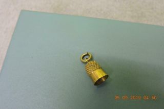 Antique 9ct Gold Sewing Thimble Tiny Charm Bracelet Charm Very Good Detail 3