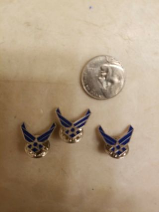 United States Air Force Logo Wings Vintage Lapel Hat Vest Blue Enamel Pin Usaf 3