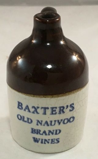 Antique Miniature Advertising Stoneware Jug Baxter 