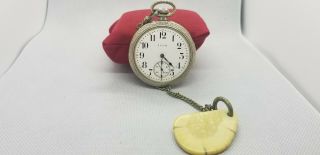 Vintage Antique Elgin Pocket Watch Safety Pinion Running Missing Crystal