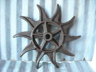 Rare Rotary Hoe Wheel Antique Yard Art Steampunk Cast Iron