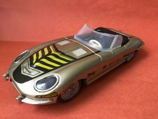 Old Tin Toy Car Jaguar Made In Hungary Friction Control