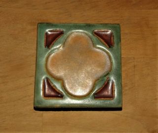 Antique Flint Faience Art Pottery Michigan Vtg Arts & Crafts Mission Rare Tile
