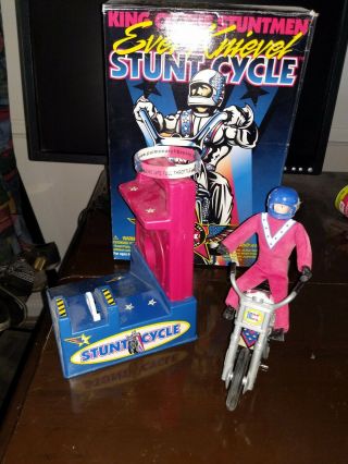Evel Knievel Stunt Cycle Playing Mantis 1998 Complete Rare Blue Base