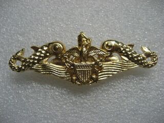 . Us Navy Badge Submarine Service,  W/officer Cap Pin