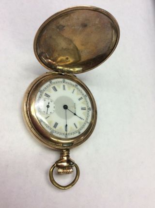 Elgin Pocket Watch Safety Pinion Case 15 Jewels Gold Plate Guaranteed 20 Years