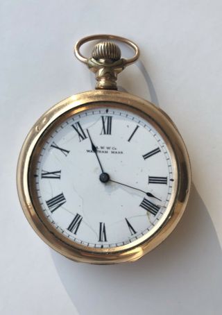 Antique Waltham 15 - Jewel Open Face,  Seaside Nickel/gold - Filled Pocket Watch