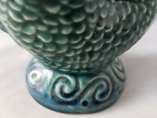 Vintage Gurgling Fish Pitcher Blue Green Ceramic Pot Home Kitchen Decor Vessel 6