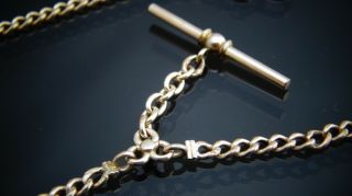 Antique Gold filled pocket watch curb Chain Fob /T - Bar/14 inches 3