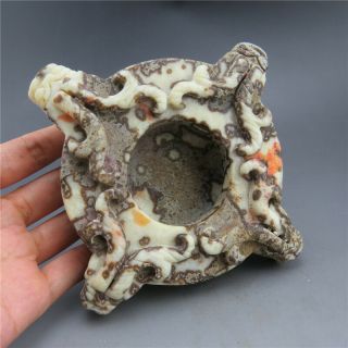 Chinese jade,  collectibles,  hand - carved,  Natural jade,  Dragon,  inkstone W1458 4