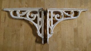 Antique / Vintage Reclaimed Cast Iron / Wrought Iron Ornate Shelf Brackets