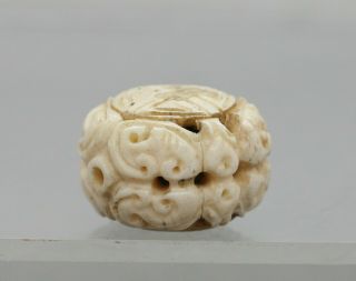 Very Fine Antique Chinese Hand Carved Toggle Made Of Bone Circa 1800s 4