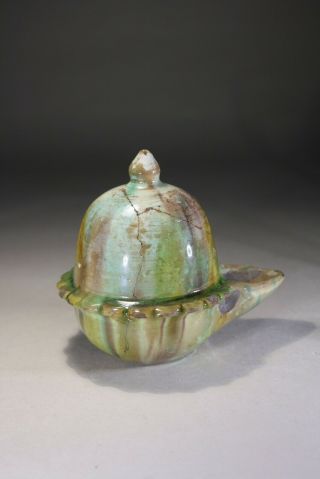Antique Chinese Sancai Glazed Oil Lamp Ming Dynasty No:3 4