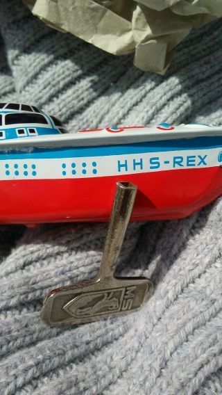 Vintage H S S Rex Metal Ship Boat Shape Made In Western Germany 4