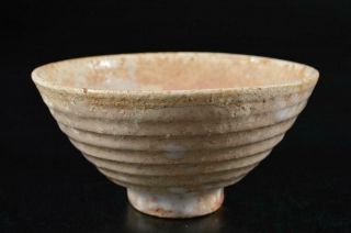 S108: Japanese Old Hagi - Ware White Glaze Tea Bowl Green Tea Tool Tea Ceremony