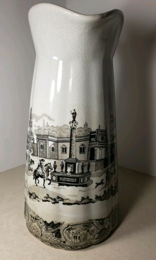 Antique Black and White Pitcher Made in England Rare 2