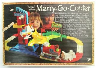 Vintage 1978 Merry - Go - Copter Playrail By Tomy Kids Play Toys Old Stock