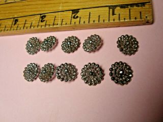 10 Antique Metal Buttons For Dressing Antique French Fashion Dolls & Sewing