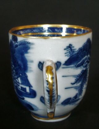 PRETTY CHINESE 18th C QIANLONG BLUE AND WHITE PAGODA LAKE TEA CUP VASE BOWL 6 8
