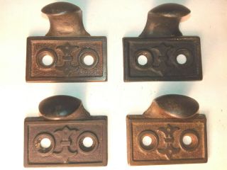4 Antique Cast Iron Victorian Window Sash Lifts Pulls Hardware