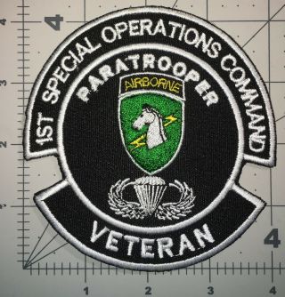 Us Army Color 1st Special Operations Command Airborne Veteran Patch (b268)