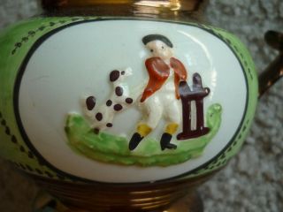 ANTIQUE COPPER LUSTRE PITCHER/MILK JUG,  HAND PAINTED SCENES OF CHILDREN AT PLAY 5