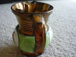 ANTIQUE COPPER LUSTRE PITCHER/MILK JUG,  HAND PAINTED SCENES OF CHILDREN AT PLAY 6