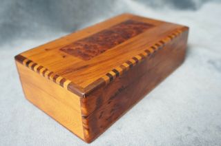 Antique Birds Eye Maple Wood Tunbridge Ware Wooden Jewellery Box Gem Casket Case