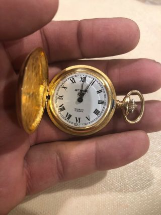 Vintage Rare Arnex Pocket Watch Swiss Made Gold Tone 17 Jewels Incabloc 6