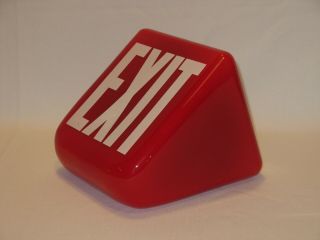 Vintage Red Exit Glass Lamp Light Sign Shade - Triangle Wedge Shape