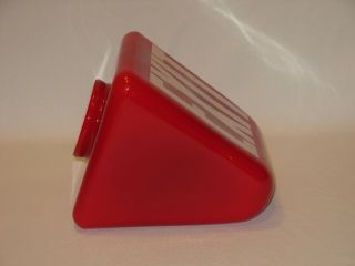 Vintage Red EXIT Glass Lamp Light Sign Shade - Triangle Wedge Shape 3