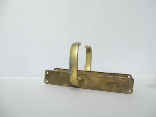 Vintage Brass Lever Door Handles Knobs Antique Old Plates 3