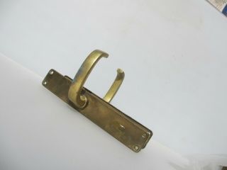 Vintage Brass Lever Door Handles Knobs Antique Old Plates 4