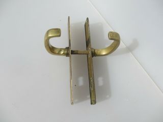 Vintage Brass Lever Door Handles Knobs Antique Old Plates 5