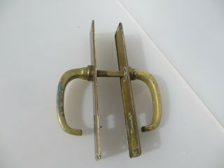 Vintage Brass Lever Door Handles Knobs Antique Old Plates 6